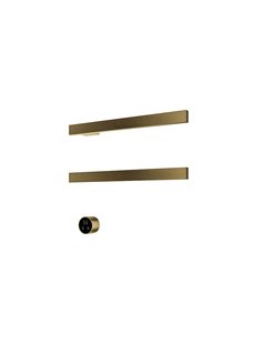 Hotbath &MORE set van 2 rails RAS50 SQUARE 50 cm met separate schakelaar en inbouw element Geborsteld Messing PVD (RAS50-2BBP)