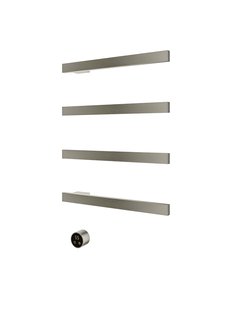 Hotbath &MORE set van 4 rails RAS50 SQUARE 50 cm met separate schakelaar en inbouw element Geborsteld Nikkel (RAS50-4GN)
