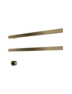 Hotbath &MORE set van 2 rails RAS80 SQUARE 80 cm met separate schakelaar en inbouw element Geborsteld Messing PVD (RAS80-2BBP)