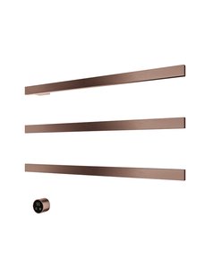 Hotbath &MORE set van 3 rails RAS80 SQUARE 80 cm met separate schakelaar en inbouw element Geborsteld Koper PVD (RAS80-3BCP)