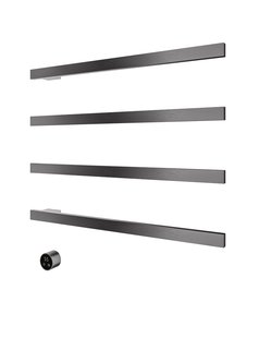 Hotbath &MORE set van 4 rails RAS80 SQUARE 80 cm met separate schakelaar en inbouw element Geborsteld Gunmetal PVD (RAS80-4BGP)