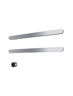 Hotbath &MORE set van 2 rails RASS80 SOFT SQUARE 80 cm met separate schakelaar en inbouw element Chroom (RASS80-2CR)
