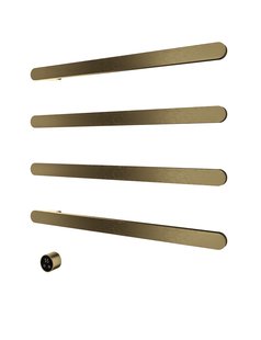 Hotbath &MORE set van 4 rails RASS80 SOFT SQUARE 80 cm met separate schakelaar en inbouw element Geborsteld Messing PVD (RASS80-4BBP)