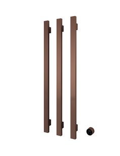Hotbath &MORE set van 3 rails RASV135 SQUARE135 cm met separate schakelaar en inbouw element Geborsteld Koper PVD (RASV135-3BCP)