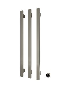 Hotbath &MORE set van 3 rails RASV135 SQUARE135 cm met separate schakelaar en inbouw element Geborsteld Nikkel (RASV135-3GN)