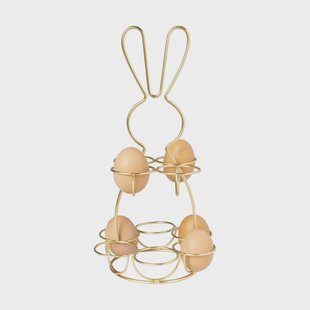 Eieren etagere haas - goudkleurig - ø17x31 cm