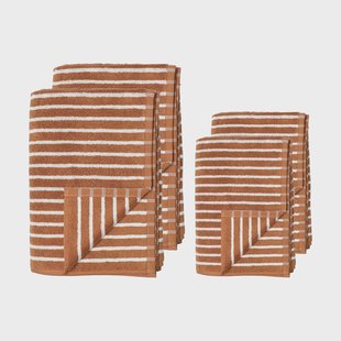 Scandi Living Drift handdoekenset 4-delig - Bruin-wit