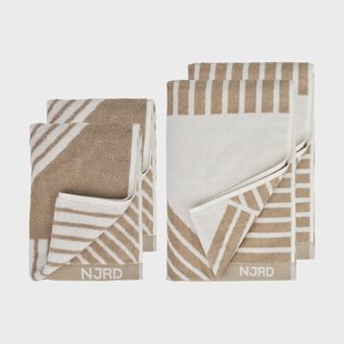 NJRD Stripes handdoekenset 4-delig - Beige