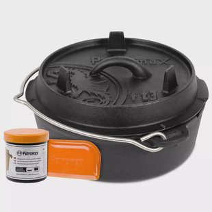 Petromax Dutch Oven ft3 platte bodem met Onderhoudsvet & Pannenschraper