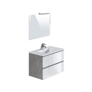 T-bath Badmeubelset Milenio 80cm Wit/cement Glanzend