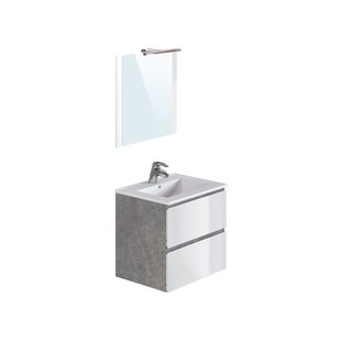 T-bath Badmeubelset Milenio 60cm Wit/cement Glanzend
