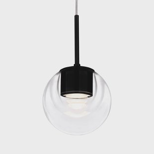 Dew LED hanglamp, zwart, 1-lamp, Ø 11 cm kdln - Keuken - Designer - Glas - Rond