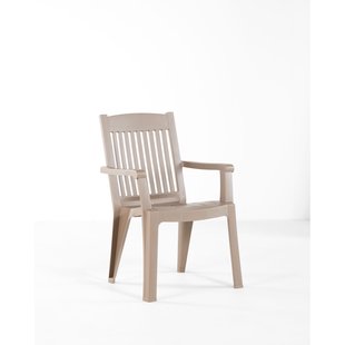 Grossfillex Stapelstoel Iruba Met Armleuning Pvc Taupe 62x59,5x89,5cm