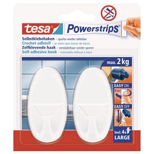 Tesa Powerstrips Haken L Wit