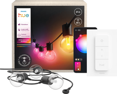 Philips Hue Festavia Outdoor Lichtslinger - 21 meter - 30 lampen + Dimmer