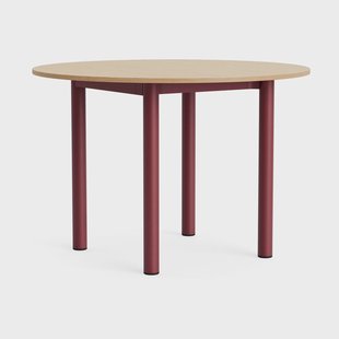 HAY Annex Round eettafel Gelakt eiken-kind red aluminium, Ø110 cm