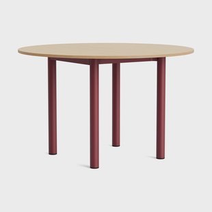 HAY Annex Round eettafel Gelakt eiken-barn red aluminium, Ø120 cm