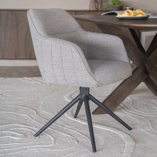 Eleonora Draaibare Eetkamerstoel 'Jeff' Bouclé, kleur Grijs