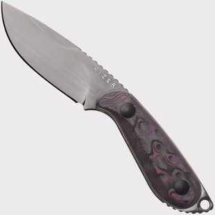 Kizer Buddy 1081A10, Polished DLC CPM 4V, Purple Haze Fat Carbon vaststaand mes, Maksim Epifantsev design