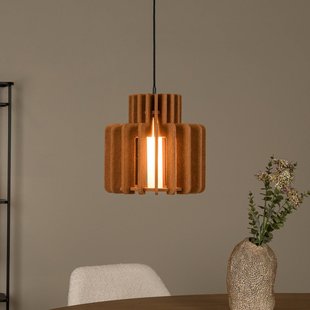 Lucide hanglamp Rollo, terracotta, Ø 31 cm, stof/metaal/glas