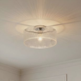 Lucande plafondlamp Meritt, chroom/helder, Ø 40 cm, glas