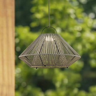 Lindby LED-zonnelamp Austas, grijs, Ø 50 cm, USB, IP54