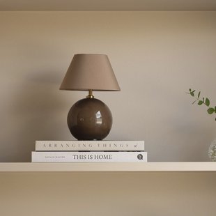 Globen Lighting accu-tafellamp IRIS, bruin, hoogte 23 cm