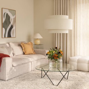 Globen Lighting hanglamp Noah Bouclé, Ø 70 cm, wit