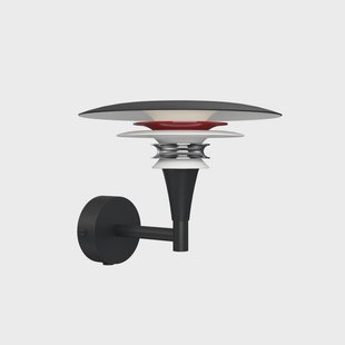Diablo wandlamp, zwart/rood, Ø 20 cm metaal, G9 Belid - Woonkamer - Designer - 1 lamp
