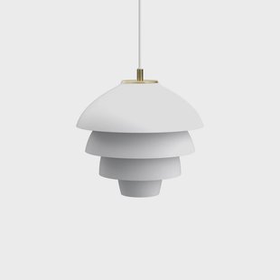 Valencia hanglamp, Ø 32 cm, wit/messing, E27 Belid - Woonkamer - Designer - Metaal - 1 lamp