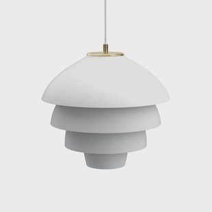 Valencia hanglamp, Ø 42 cm, wit/messing, E27 Belid - Woonkamer - Designer - Metaal - 1 lamp