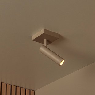 Lucide Plafondspot Grado, lengte 10 cm, taupe, metaal