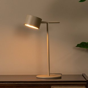 Lucide LED tafellamp Gian, taupe, hoogte 40 cm, metaal