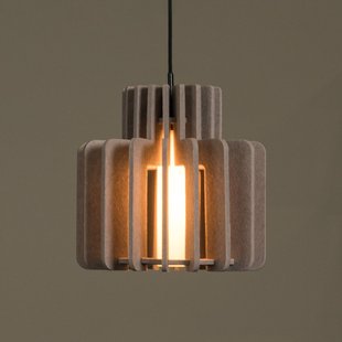 Lucide hanglamp Rollo, taupe, Ø 31 cm, stof/metaal/glas