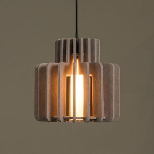 Lucide hanglamp Rollo, taupe, Ø 40 cm, stof/metaal/glas