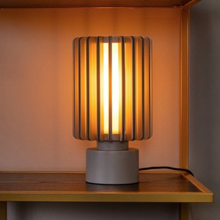 Lucide Tafellamp Lambres, taupe, hoogte 27 cm, metaal