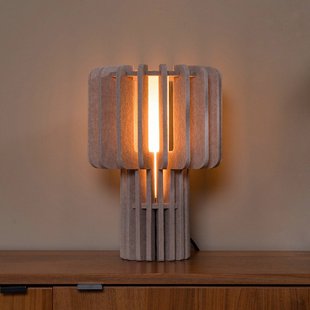 Lucide Tafellamp Rollo, taupe, hoogte 35 cm, vilt/glas/metaal