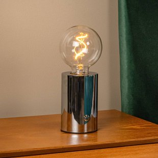 Lucide Accu-tafellamp Vivo, chroomkleurig, hoogte 22 cm, metaal