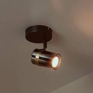 Lucide Plafondspot Upton, hoogte 13 cm, zwart/rookgrijs, metaal