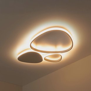 Lucide LED plafondlamp Samling, lengte 62 cm, taupe, metaal