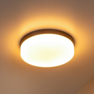Lucide LED badkamer plafondlamp Biskit, zwart, Ø 23 cm, kunststof