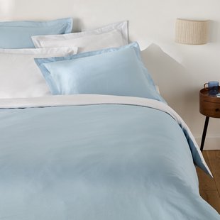 Bicolor dekbedovertrek in katoen