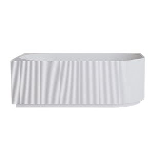 Hoekbad Links BWS Alivia 180x80 cm Acryl Met Waste Mat Wit