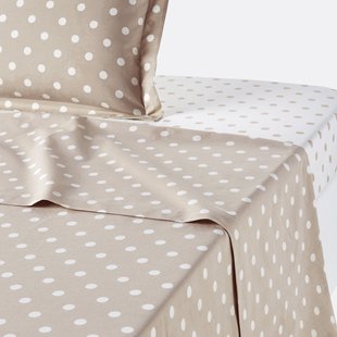 Laken in zuiver katoen met stiippenprint, Clarisse