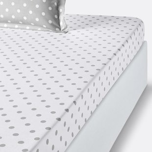 Hoeslaken in zuiver katoen met stippenprint, Clarisse