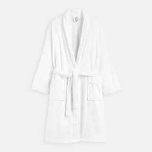 Badjas in badstof, kimono kraag, 450g/m², Haxel