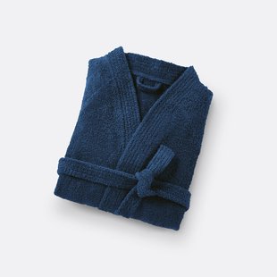 Badjas in badstof, kimono kraag, 450g/m², Haxel
