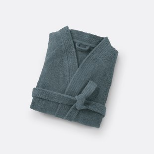 Badjas in badstof, kimono kraag, 450g/m², Haxel
