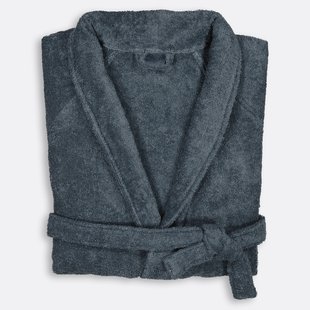 Badjas in badstof, sjaalkraag, 450g/m², Haxel