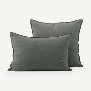 Kussensloop in gewassen hennep, Helm